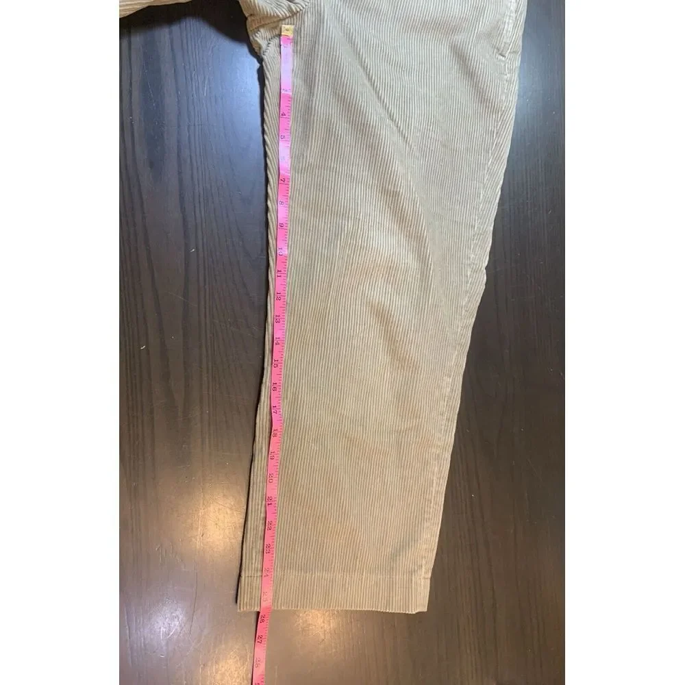 VTG LL Bean Classic Preppy Wide Wale‎ Corduroy Pants 33x25.5 Khaki Neutral 0cx98
